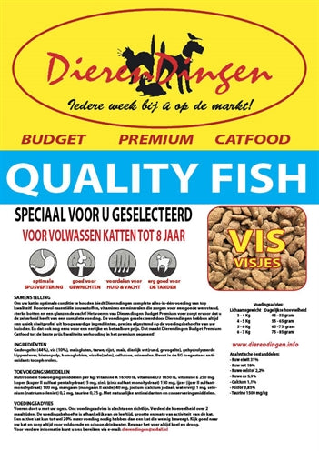 Nourriture pour chats de qualité supérieure, poisson de qualité, 15 kg