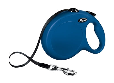 Laisse Rétractable FLEXI Classic à Ruban Bleu L 5 m