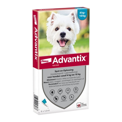 ELANCO ADVANTIX SPOT ON 100/500 4-10 kg - 6 pipetten