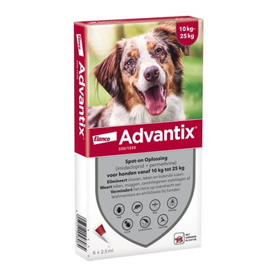 ELANCO ADVANTIX Spot-On 250/1250 10-25 kg - 6 pipettes