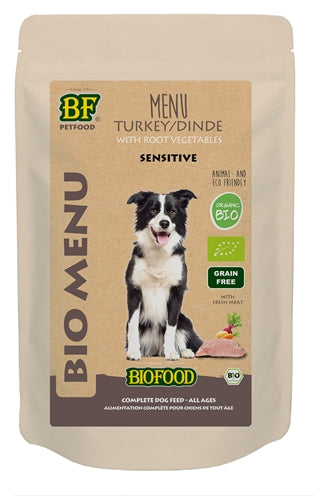 BF Petfood Biologisch Hondenvoer Kalkoen Maaltijdzakje 15x150 g