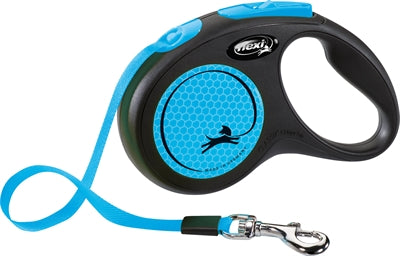 FLEXI Rollijn New Classic Neon Tape Zwart/Blauw S 5 m Tot 15 kg