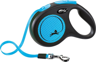 FLEXI New Classic Neon Rollijn Zwart/Blauw M 5 m tot 25 kg