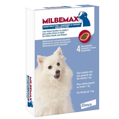 MILBEMAX chewable dewormer for puppy/small dog 4 tablets