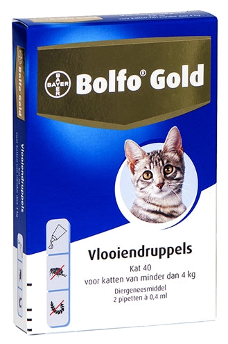 BOLFO GOLD Vlooiendruppels Kat 40, 2 Pipetten