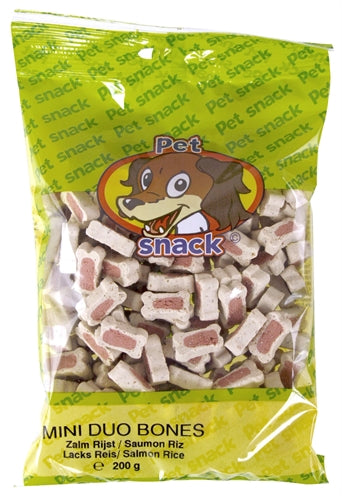 Friandises pour chiens Petsnack Os Duo Saumon/Riz 14 x 200 g