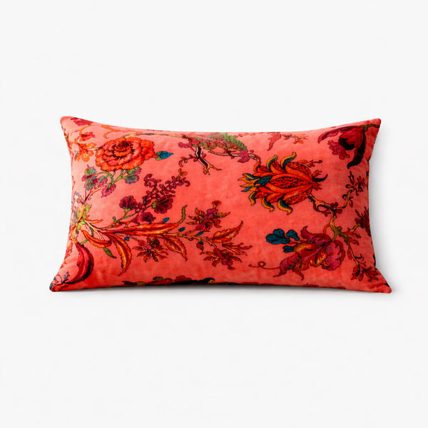 Velvet Eden Floral Cotton Cushion 35 x 60 cm