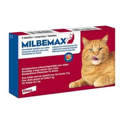 MILBEMAX Ontwormingstabletten voor Katten 2-8 kg, 4 tabletten