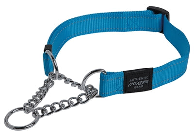 ROGZ for Dogs Fanbelt Half-Slip Collar Turquoise 20 mm x 34-56 cm