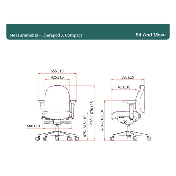 Sit And Move Therapod X Compact Light Grey - Office Chair Wool Felt Fenice