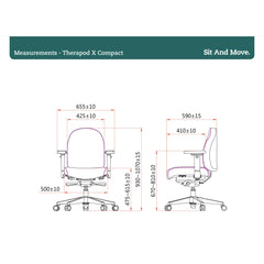 Sit And Move Therapod X Compact Light Grey - Office Chair Wool Felt Fenice