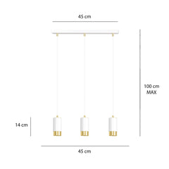 FUMIKO 3 WH/GOLD