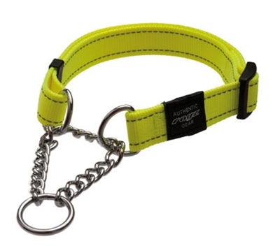 ROGZ FOR DOGS FANBELT HALF-SLIP COLLAR YELLOW 20 MM X 34-56 CM