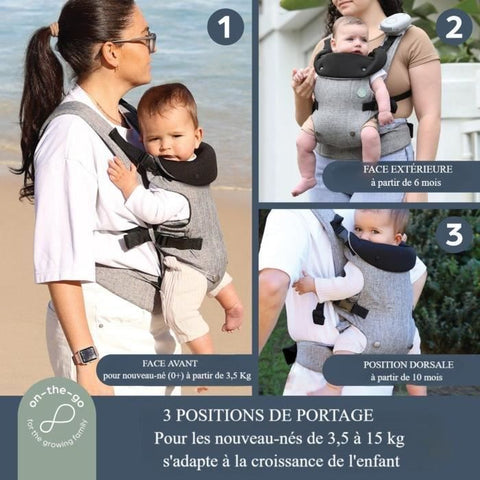 Dreambaby 3-in-1 Journey adjustable baby carrier - comfortable and versatile - for newborns to children up to 15 kg