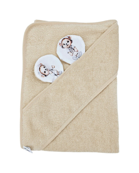 Bamboo bath cover Gardener Bear / Beige