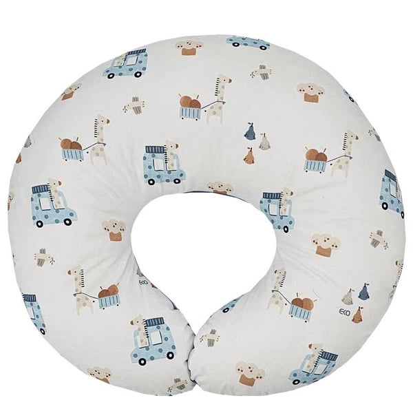 Croissant d'allaitement en velours GIRAFFE/BLEU