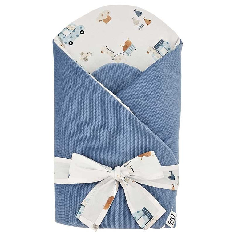 Katoenen kegel met fluwelen giraf/blauw