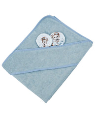 Cape de bain en bambou Pilote Ours/Bleu