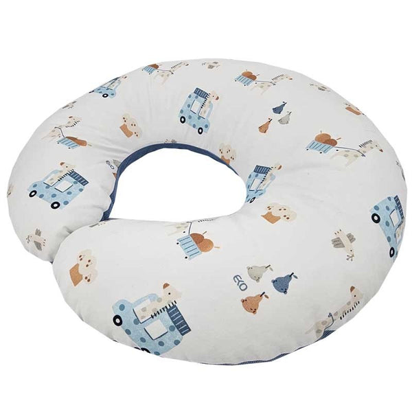 Croissant d'allaitement en velours GIRAFFE/BLEU