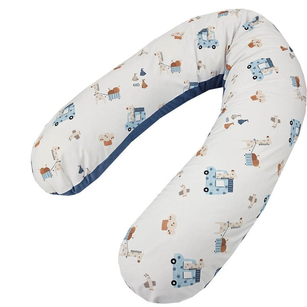 Fluwelen voedingskussen Giraffe/Blauw