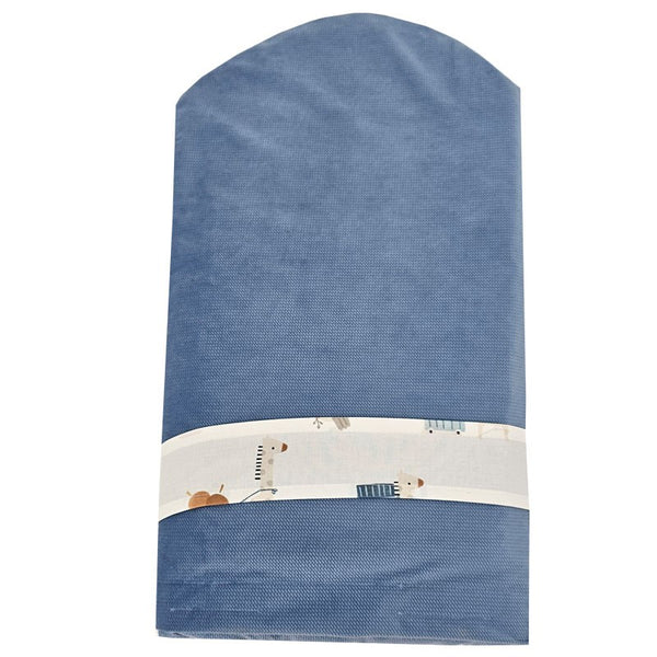 Cotton cone with velvet giraffe/blue