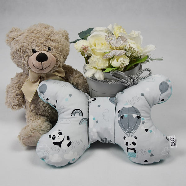 Vlinderkussen GIRAFFE/BLAUW