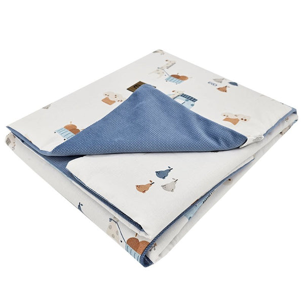 Educational blanket mat with VELVET lining GIRAFFE/BLUE