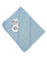 Cape de bain en bambou Pilote Ours/Bleu