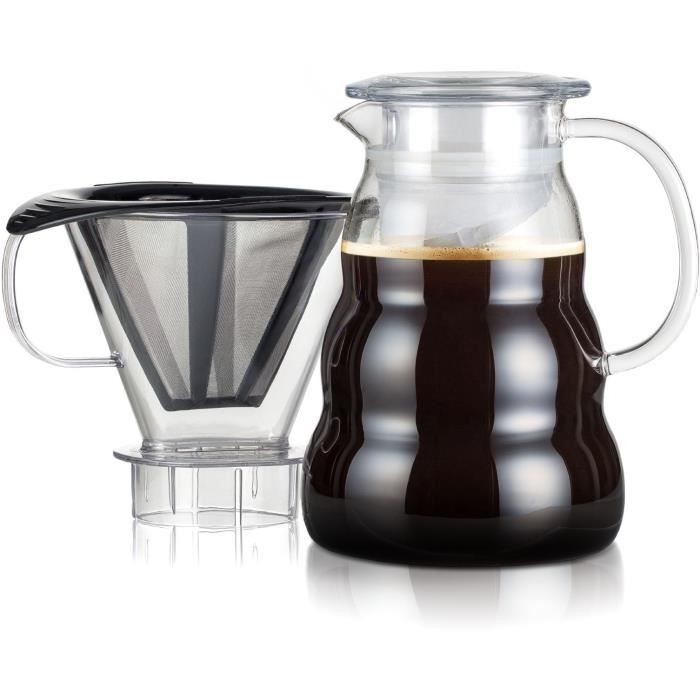 Cafetière - BODUM - Melior - Filtre permanent en acier inoxydable - 8 tasses - 1,0 L - Transparent