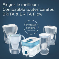 BRITA Carafe filtrante - Style Essential Bleu minéral - Capacité de 2,4 litres dont 1,4 litre d'eau filtrée - 2 Filtres Maxtra Pro Pure