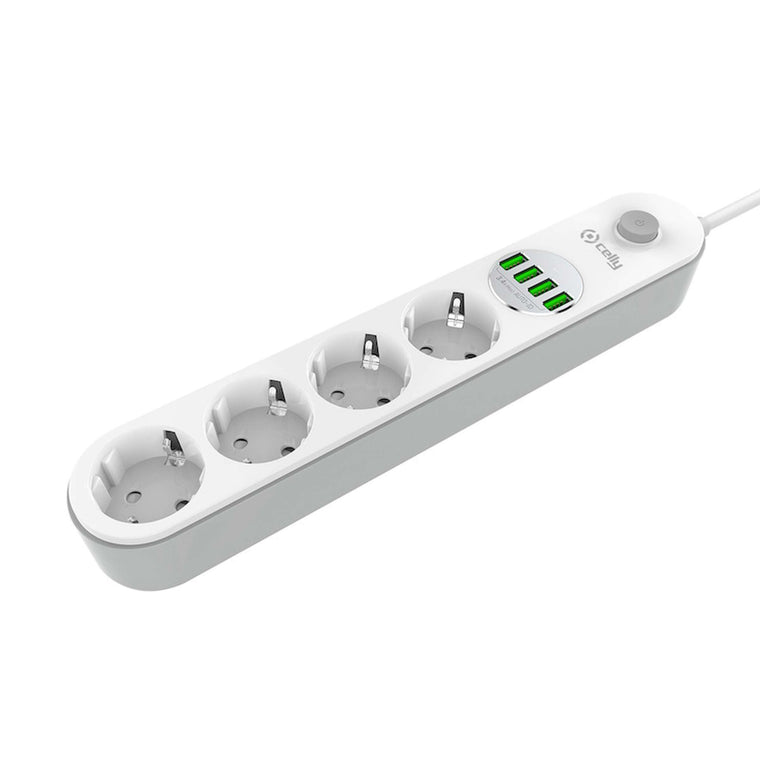 PowerStrip Stekkerdoos 4 Stopcontacten 4 USB 12W