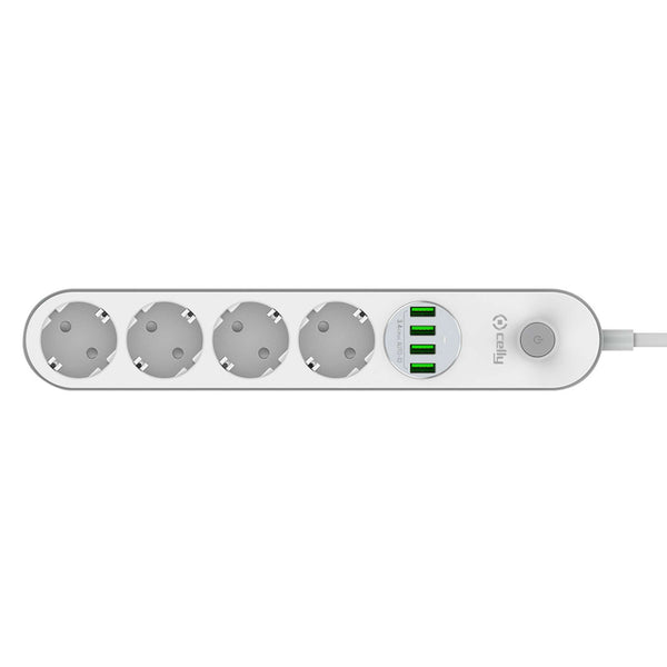 PowerStrip Stekkerdoos 4 Stopcontacten 4 USB 12W