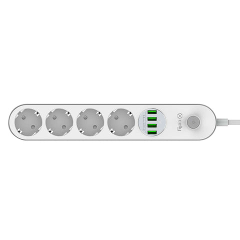 PowerStrip Stekkerdoos 4 Stopcontacten 4 USB 12W