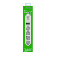 PowerStrip Stekkerdoos 4 Stopcontacten 4 USB 12W