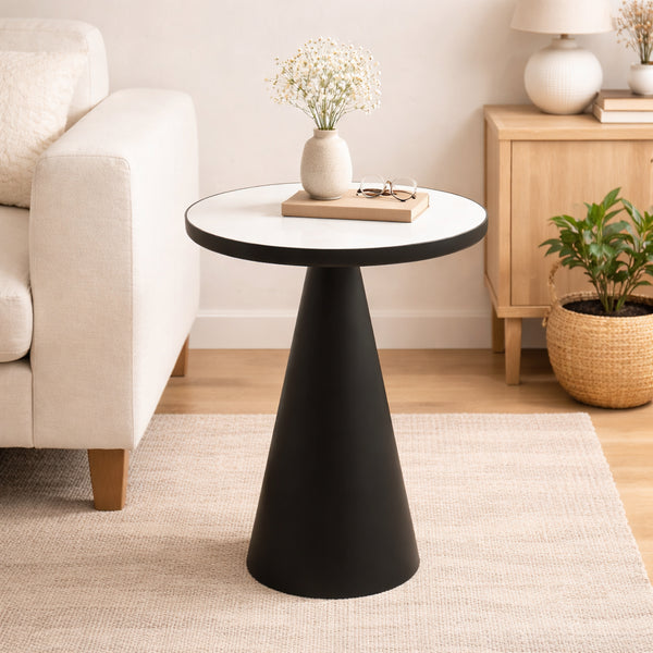Table d'appoint en marbre cône arrondi