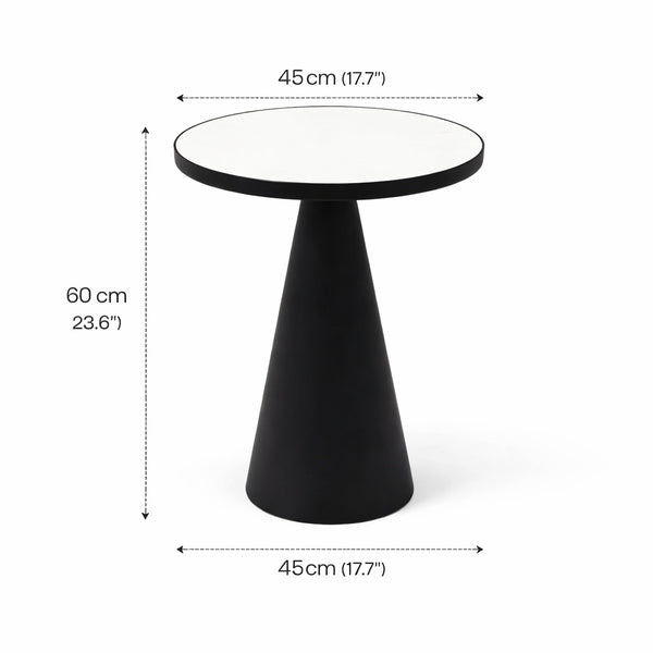 Table d'appoint en marbre cône arrondi