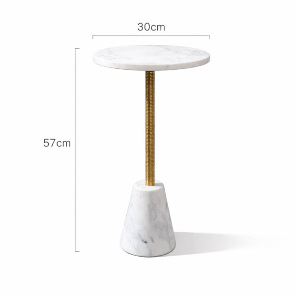 Table d'appoint Marble Drink avec base conique en marbre