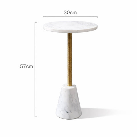 Table d'appoint Marble Drink avec base conique en marbre