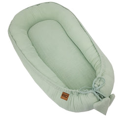 Cocon de bébé en mousseline MENTHE