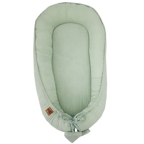 Cocon de bébé en mousseline MENTHE