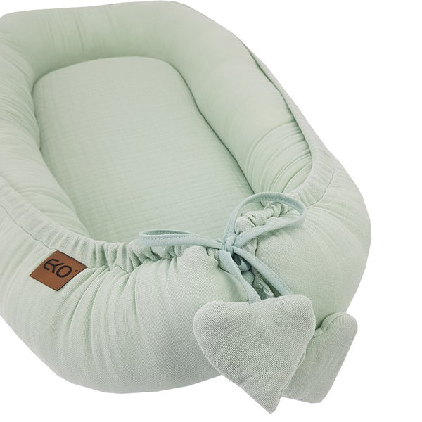 Cocon de bébé en mousseline MENTHE