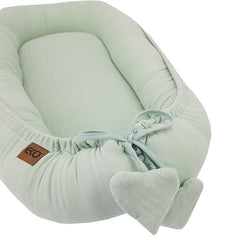 Cocon de bébé en mousseline MENTHE