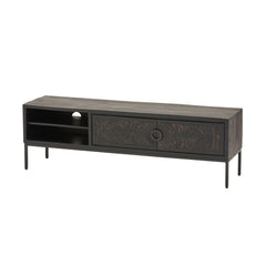 160 cm TV cabinet with 2 doors and 2 open compartments