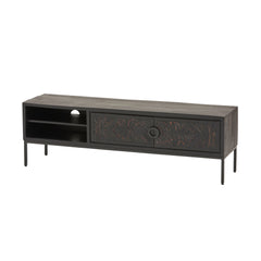160 cm TV cabinet with 2 doors and 2 open compartments