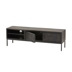 160 cm TV cabinet with 2 doors and 2 open compartments