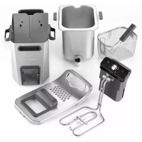 Friteuse - DELONGHI - FZ44851 - Acier inoxydable - 5 L - 3200 W - 29,3 x 41,7 x 23,2 cm