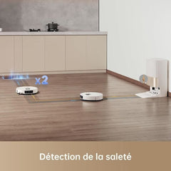 Dreame X40 Ultra Complete Robot Vacuum Cleaner with detachable and foldable mop, comprehensive cleaning with brushes