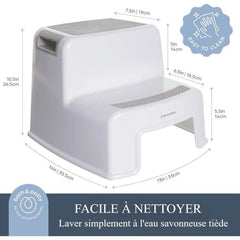 Step stool - DREAMBABY - 2 Up - Non-slip and textured - Up to 80 kg for children and adults - Grey