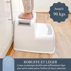 Step stool - DREAMBABY - 2 Up - Non-slip and textured - Up to 80 kg for children and adults - Grey