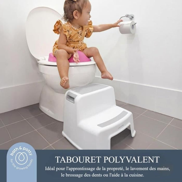 Step stool - DREAMBABY - 2 Up - Non-slip and textured - Up to 80 kg for children and adults - Grey